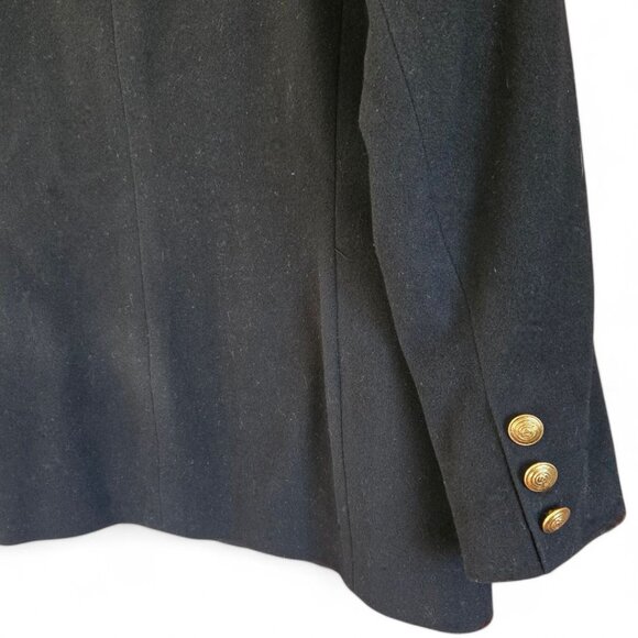 Vintage Giorgio Sant Angelo Womens Black Cashmere Wool Blazer Jacket Size 12 - Picture 5 of 9